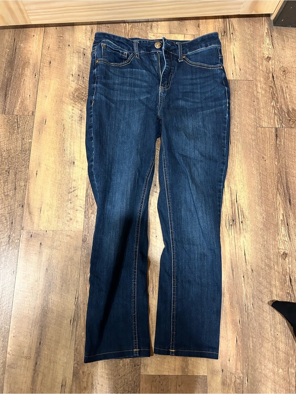 Seven7 Women’s Dark Blue Straight-Leg Jeans